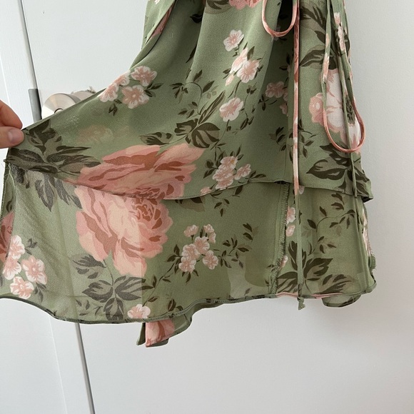 Reformation Green Floral Mini Dress - Picture 6 of 6